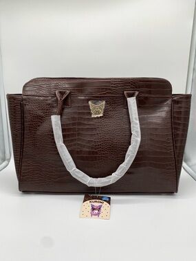 Sanrio Kuromi Faux Crocodile Skin Shoulder Bag DARK BROWN Purse